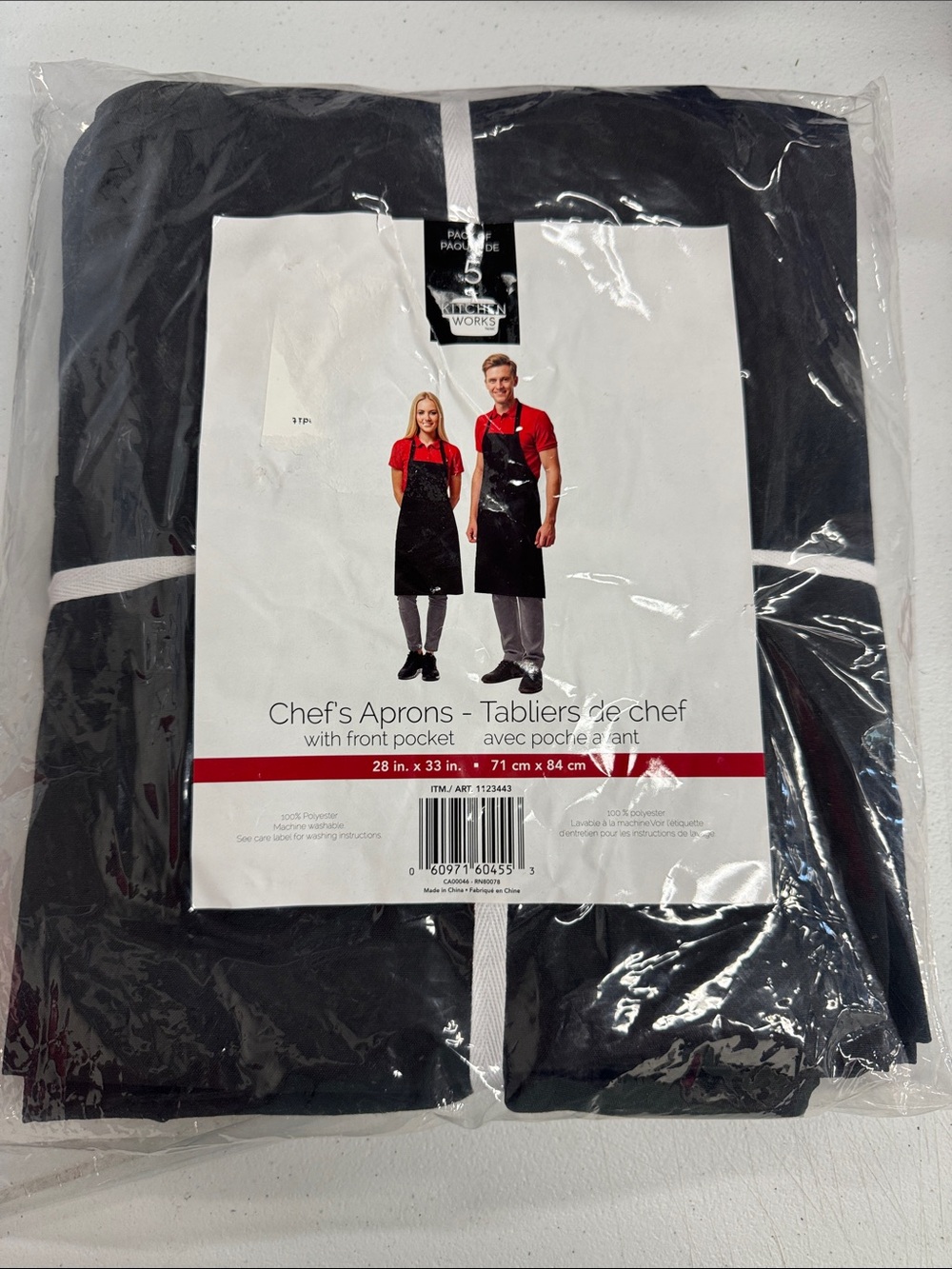 Black Chef Apron with White Trim by